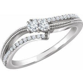 1/4 CTW Diamond Two-Stone Ring
