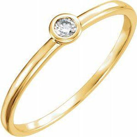 .06 CTW Diamond Bezel-Set Solitaire Ring