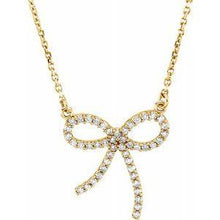 Load image into Gallery viewer, 1/4 CTW Diamond Bow 16&quot; Necklace
