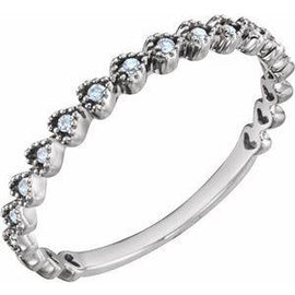 .06 CTW Diamond Stackable Heart Ring