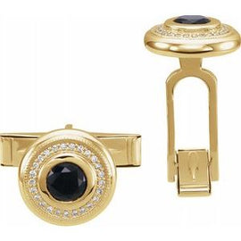 Onyx & .06 CTW Diamond Cuff Links