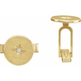 .03 CTW Diamond Starburst Men's Cuff Links