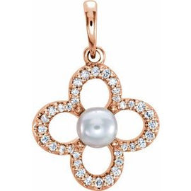 Freshwater Cultured Pearl & 1/6 CTW Diamond Pendant