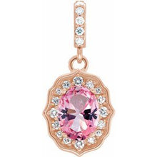 Load image into Gallery viewer, Baby Pink Topaz &amp; 1/6CTW Diamond Pendant
