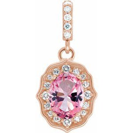 Baby Pink Topaz & 1/6CTW Diamond Pendant