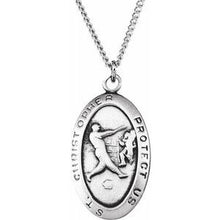 Load image into Gallery viewer, 24.5x15.5 mm St. Christopher Baseball 24&quot; Necklace

