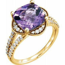 Load image into Gallery viewer, Amethyst &amp; 3/8 CTW Diamond Ring
