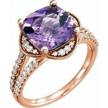 Load image into Gallery viewer, Amethyst &amp; 3/8 CTW Diamond Ring
