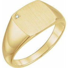 Load image into Gallery viewer, .0075 CT Diamond 12 mm Square Signet Ring
