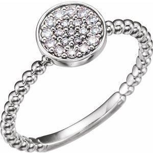 1/8 CTW Diamond Cluster Beaded Ring