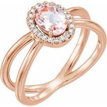 Load image into Gallery viewer, Morganite &amp; .08 CTW Diamond Ring
