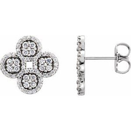 1/2 CTW Diamond Clover Earrings