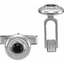 Load image into Gallery viewer, Onyx &amp; .06 CTW Diamond Cuff Links
