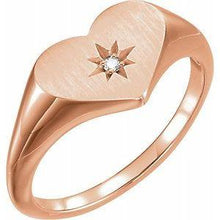 Load image into Gallery viewer, .01 CT Diamond 11.9 mm Heart Starburst Ring
