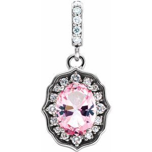 Baby Pink Topaz & 1/6CTW Diamond Pendant