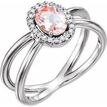 Load image into Gallery viewer, Morganite &amp; .08 CTW Diamond Ring
