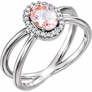 Morganite & .08 CTW Diamond Ring