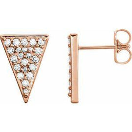 1/3 CTW Diamond Triangle Earrings with Backs