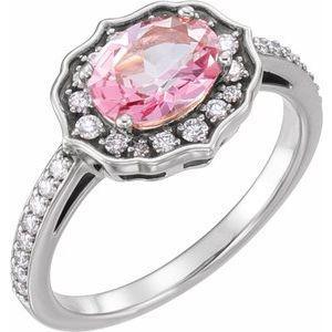 Baby Pink Topaz & 1/3 CTW Diamond Ring