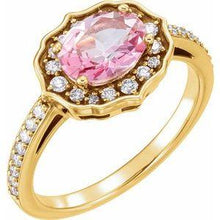 Load image into Gallery viewer, Baby Pink Topaz &amp; 1/3 CTW Diamond Ring
