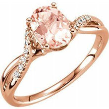 Load image into Gallery viewer, Morganite &amp; .06 CTW Diamond Ring
