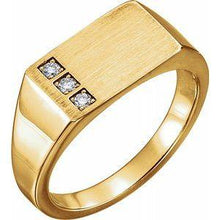 Load image into Gallery viewer, 1/10 CTW Diamond 15x10 mm Rectangle Signet Ring
