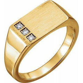 1/10 CTW Diamond 15x10 mm Rectangle Signet Ring