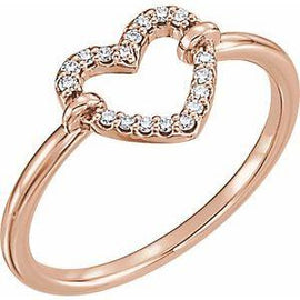 .07 CTW Diamond Heart Ring