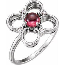 Load image into Gallery viewer, Pink Tourmaline &amp; Diamond Clover Ring
