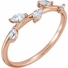 1/4 CTW Diamond Leaf Ring