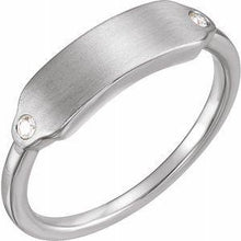 Load image into Gallery viewer, .03 CTW Diamond 18x5 mm Rectangle Signet Ring
