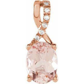 Morganite & .03 CTW Diamond Pendant