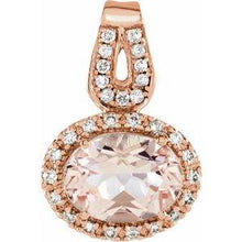 Load image into Gallery viewer, Morganite &amp; 1/8 CTW Diamond Pendant
