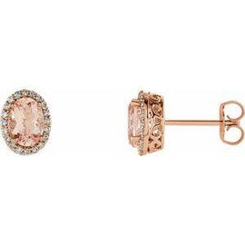 Morganite & 1/5 CTW Diamond Earrings