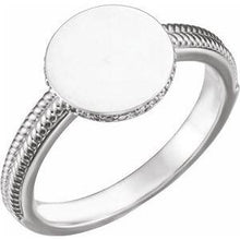 Load image into Gallery viewer, .07 CTW Diamond 10 mm Round Signet Ring
