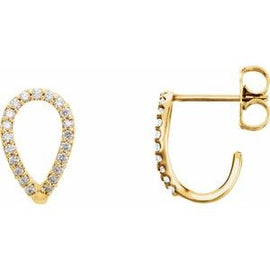 1/6 CTW Diamond Geometric J-Hoop Earrings
