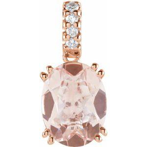 Morganite & .04 CTW Diamond Pendant