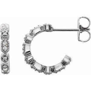 1/8 CTW Diamond Hoop Earrings