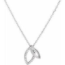 Load image into Gallery viewer, .05 CTW Diamond Double Leaf 18&quot; Necklace
