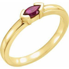 Mozambique Garnet Marquise Stackable Family Ring