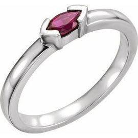Mozambique Garnet Marquise Stackable Family Ring