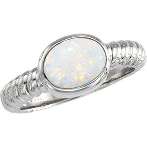 Opal Rope Design Ring