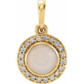 Opal & .08 CTW Diamond Pendant