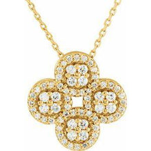 Load image into Gallery viewer, 1/2 CTW Diamond Clover 18&quot; Necklace
