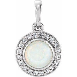 Opal & .08 CTW Diamond Pendant