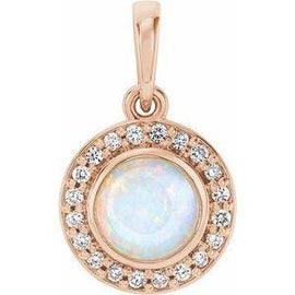 Opal & .08 CTW Diamond Pendant