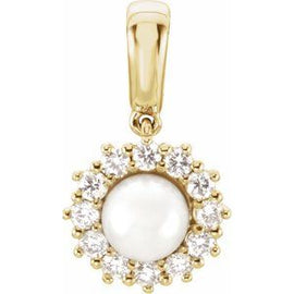 Freshwater Cultured Pearl & 1/3 CTW Diamond Pendant