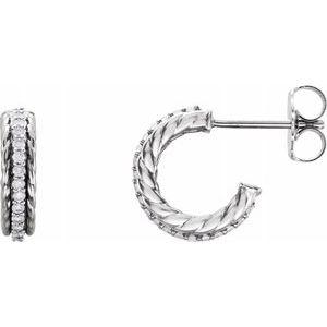 1/5 CTW Diamond Rope Hoop Earrings