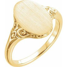 Load image into Gallery viewer, 14K White 13x9 mm Oval Signet Ring

