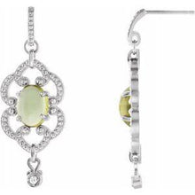 Load image into Gallery viewer, Peridot &amp; .03 CTW Diamond Earrings
